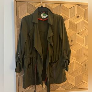 Casual trench army green with orange details